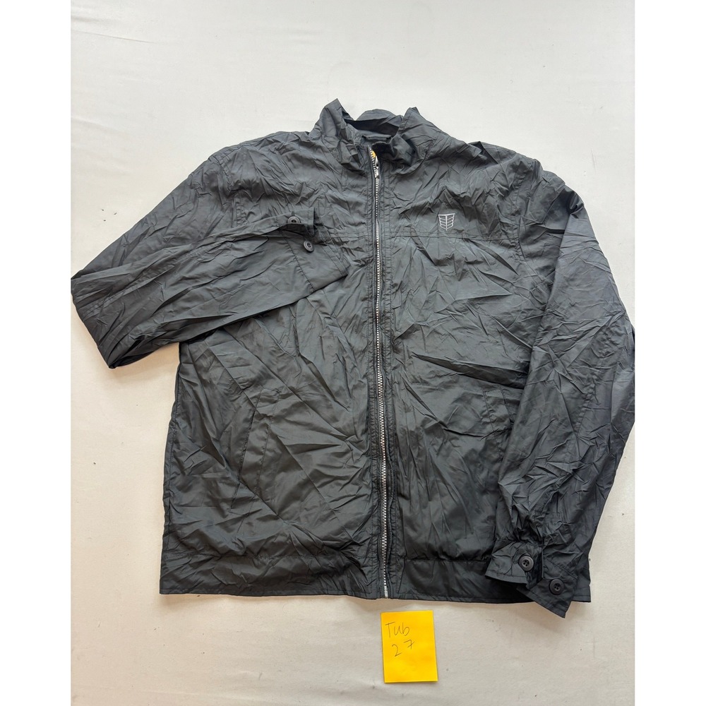 Tempco TM315 Mens Black Lightweight Full Zip Windbreaker Jacket Size Medium